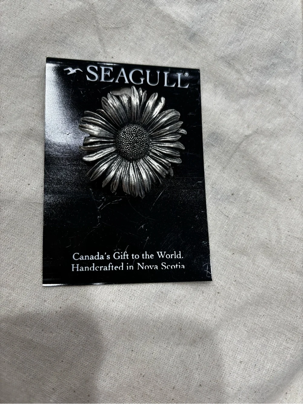 Seagull Pewter Sunflower Daisy Brooch Pin Handcrafted in Nova Scotia Canada